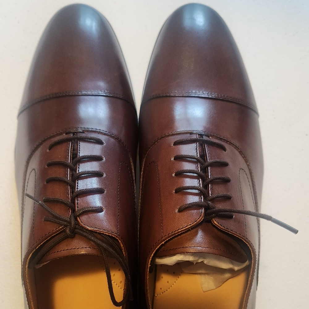 Warfield & Grand Men's Shoe Leather Brown Lace Dress Shoe
